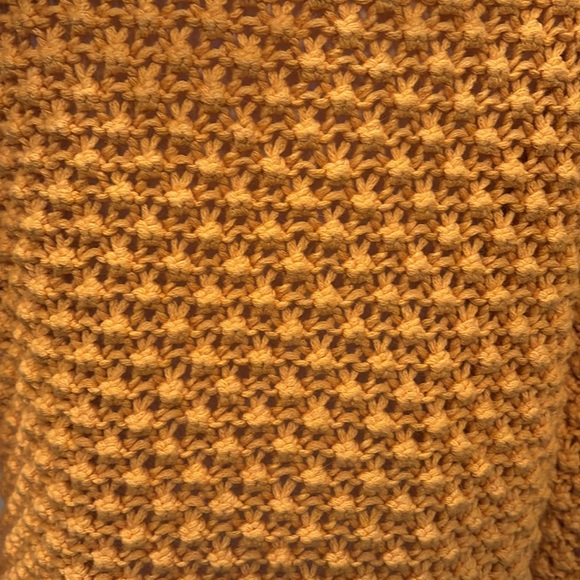 Lauren Hansen Golden Yellow Popcorn Stitch Sweater with Sculptural Collar XL - Picture 11 of 11